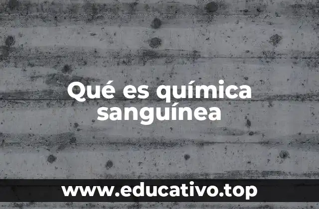 Qué es química sanguínea
