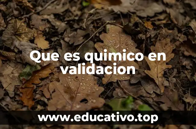 Que es quimico en validacion