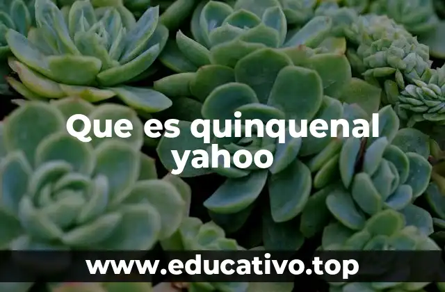 Que es quinquenal yahoo