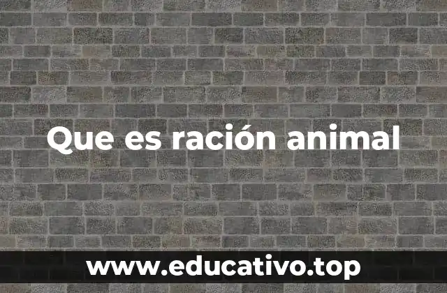 Que es ración animal