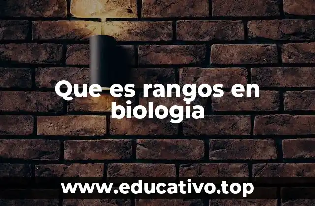 Que es rangos en biologia