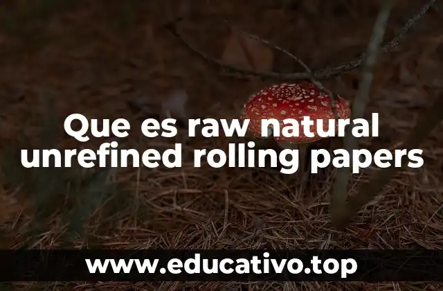 Que es raw natural unrefined rolling papers