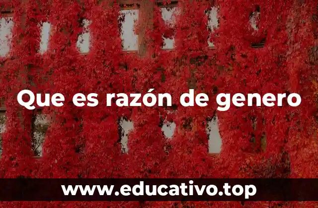 Que es razón de genero