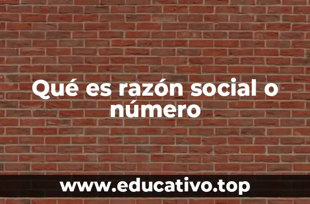Qué es razón social o número