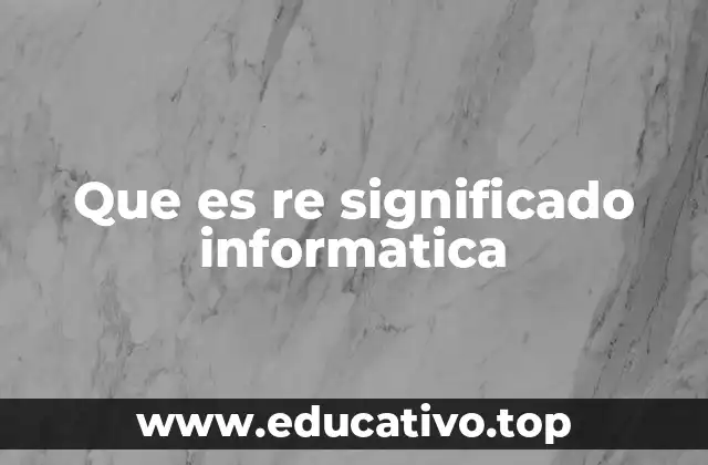 Que es re significado informatica