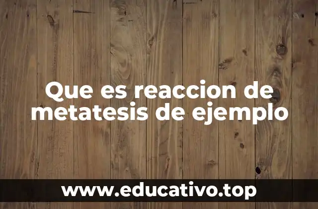 Que es reaccion de metatesis de ejemplo