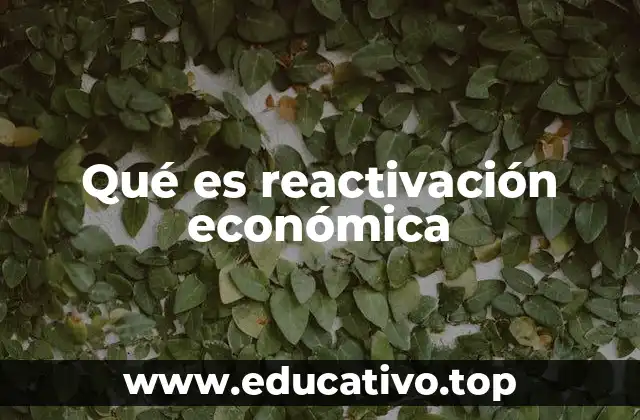 Qué es reactivación económica