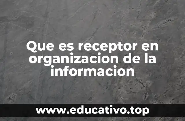 Que es receptor en organizacion de la informacion