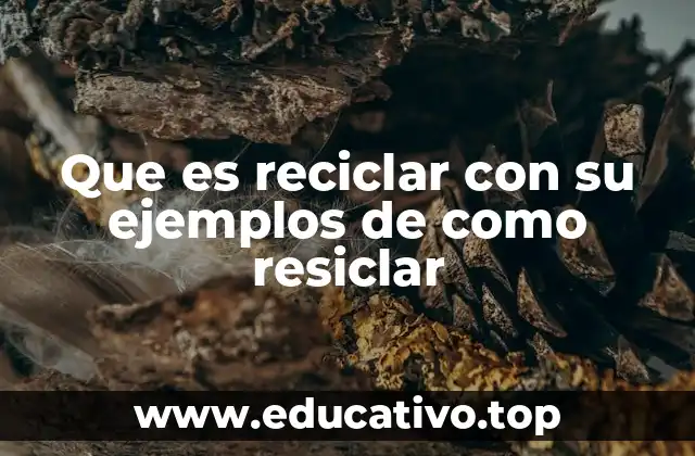 Que es reciclar con su ejemplos de como resiclar