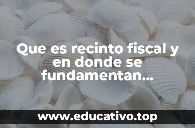 Que es recinto fiscal y en donde se fundamentan legalmente