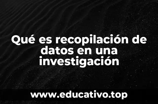 Qué es recopilación de datos en una investigación