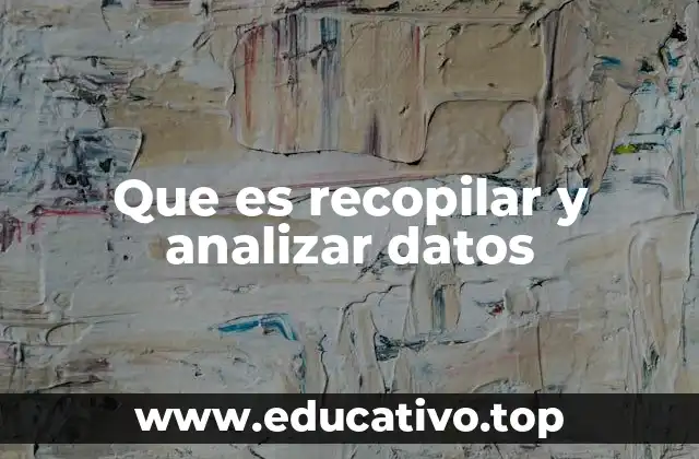 Que es recopilar y analizar datos