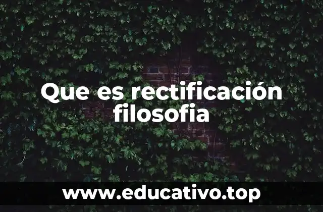 Que es rectificación filosofia