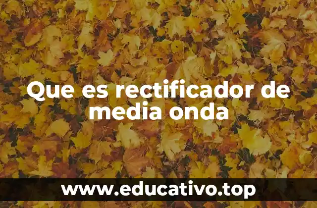 Que es rectificador de media onda