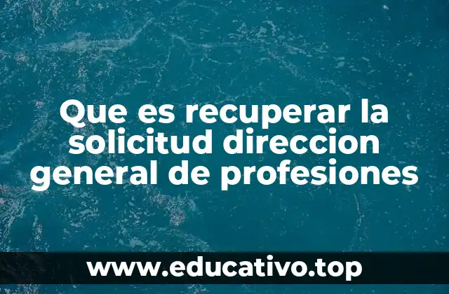 Que es recuperar la solicitud direccion general de profesiones