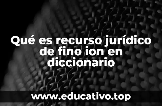 Qué es recurso jurídico de fino ion en diccionario
