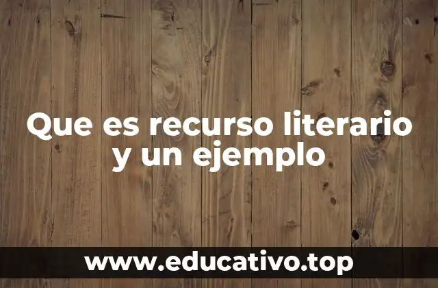Que es recurso literario y un ejemplo