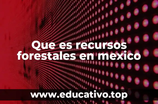 Que es recursos forestales en mexico