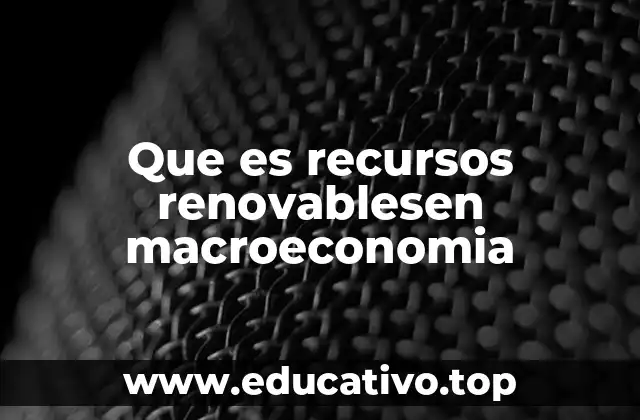 Que es recursos renovablesen macroeconomia
