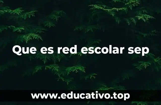 Que es red escolar sep