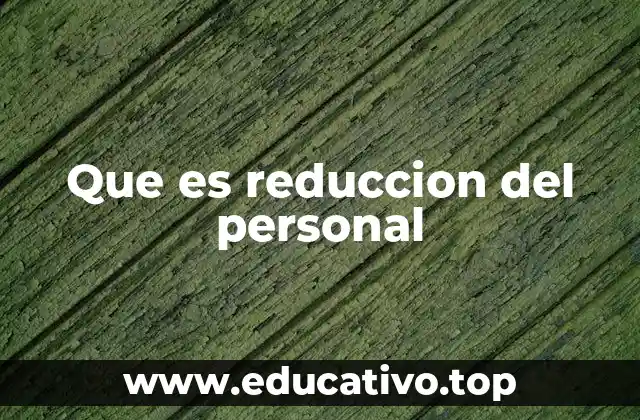 Que es reduccion del personal