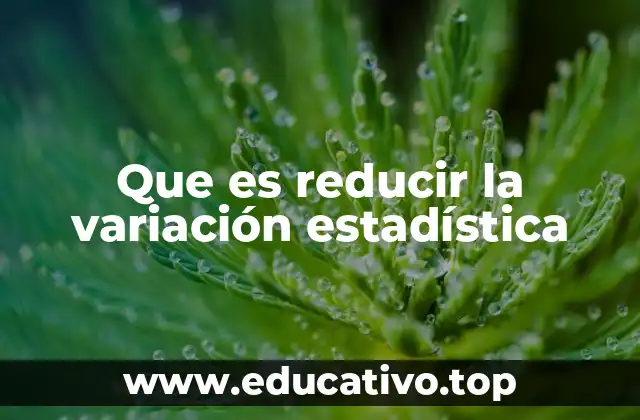 Que es reducir la variación estadística