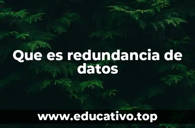 Que es redundancia de datos