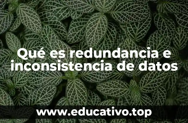 Qué es redundancia e inconsistencia de datos