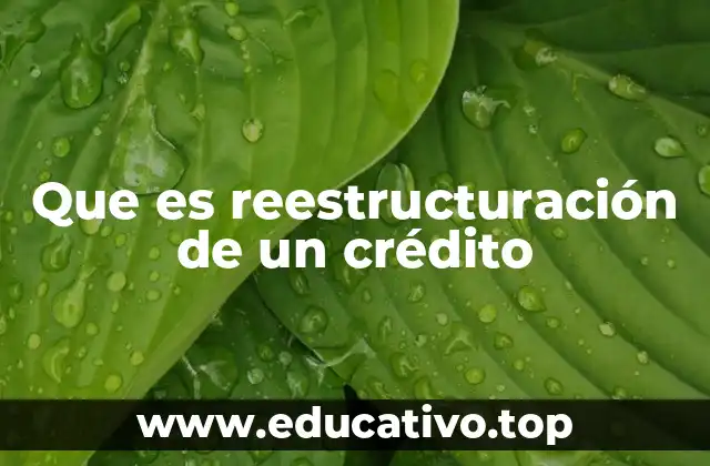 Que es reestructuración de un crédito