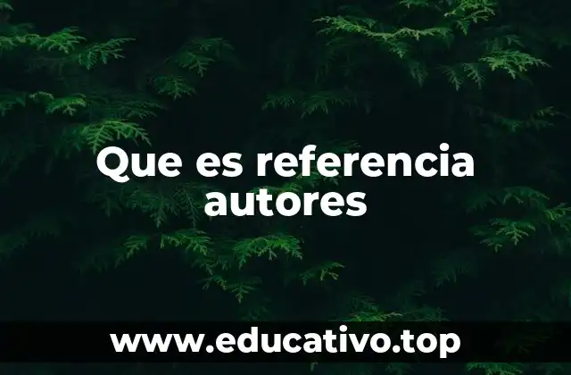 Que es referencia autores