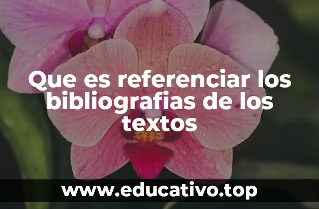 Que es referenciar los bibliografias de los textos