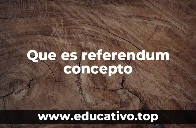 Que es referendum concepto