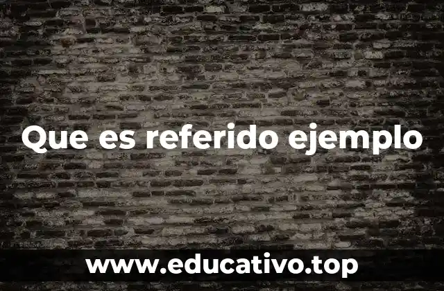 Que es referido ejemplo