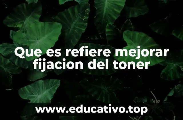 Que es refiere mejorar fijacion del toner