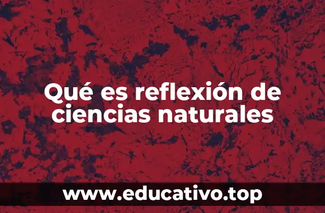 El papel de la reflexión en el aprendizaje científico