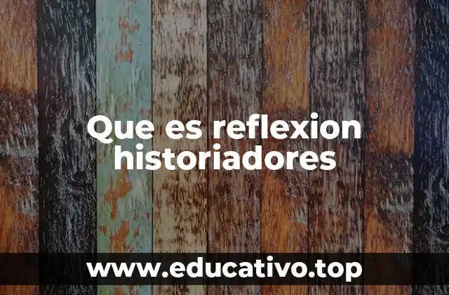 Que es reflexion historiadores