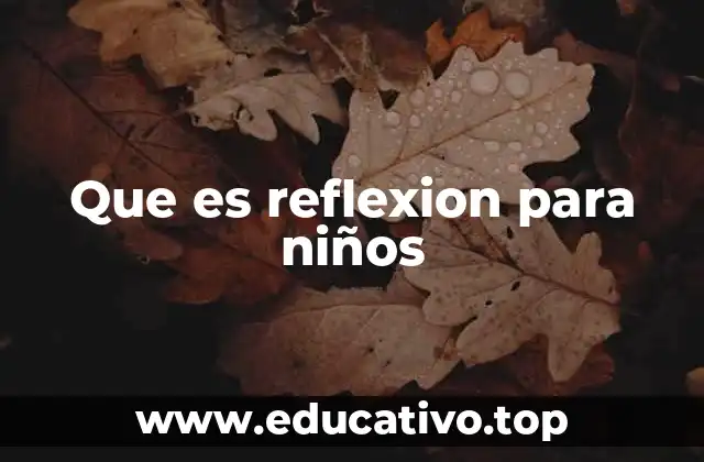 Que es reflexion para niños