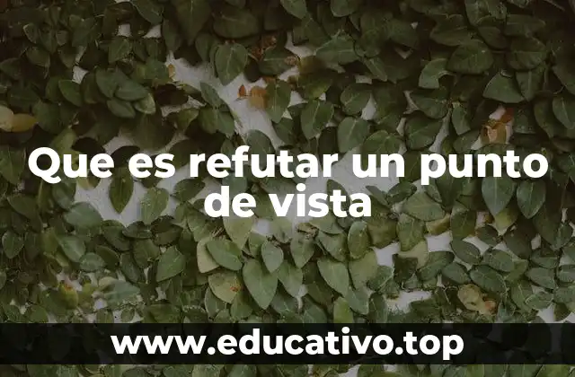 Que es refutar un punto de vista