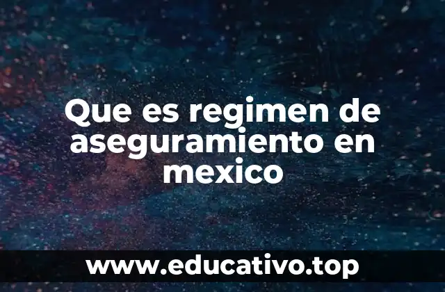 Que es regimen de aseguramiento en mexico