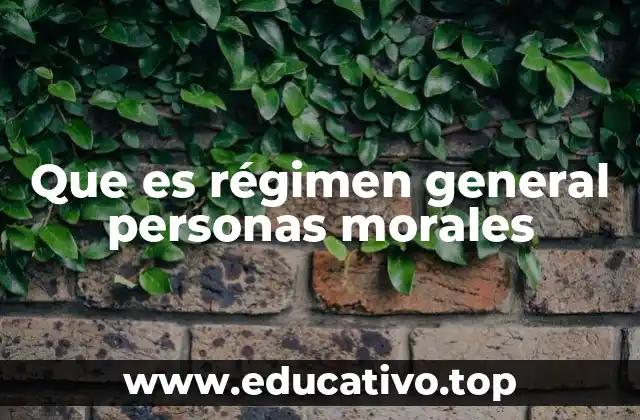 Que es régimen general personas morales