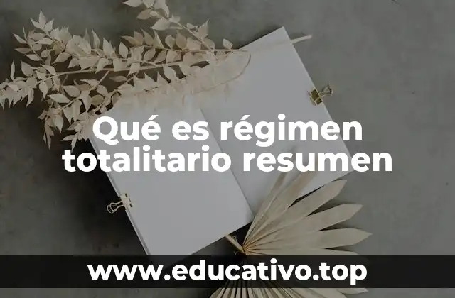 Qué es régimen totalitario resumen