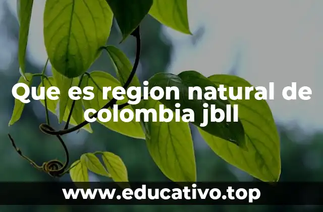 Que es region natural de colombia jbll