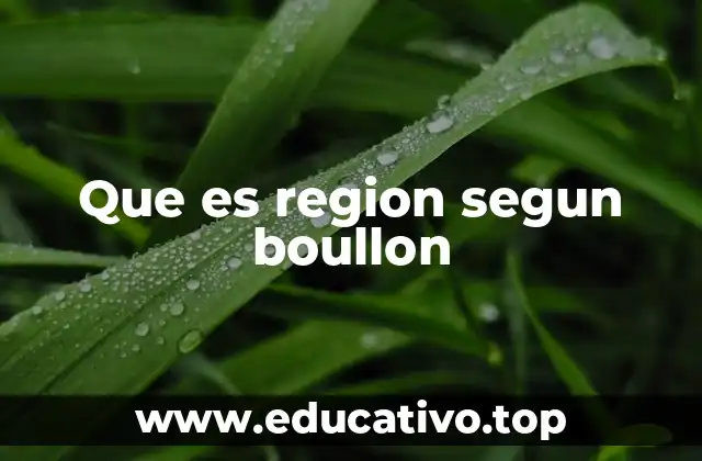 Que es region segun boullon
