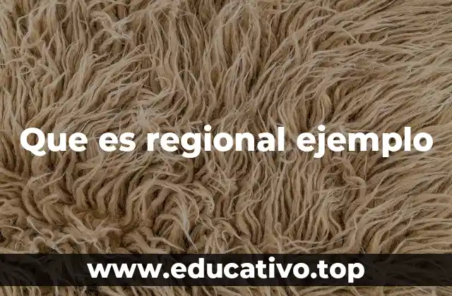 Que es regional ejemplo