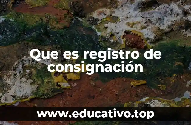 Que es registro de consignación