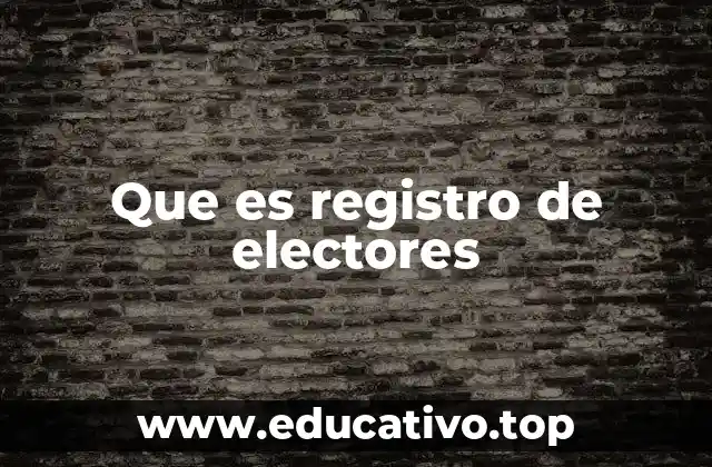 Que es registro de electores