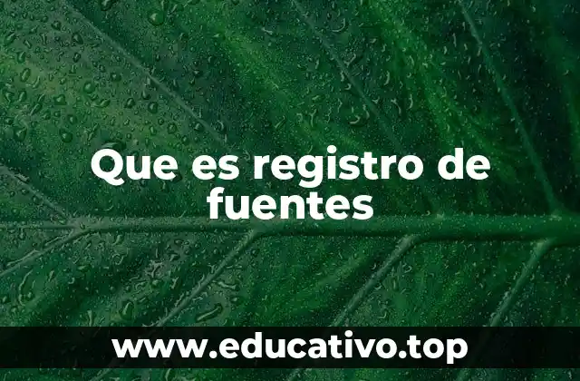 Que es registro de fuentes
