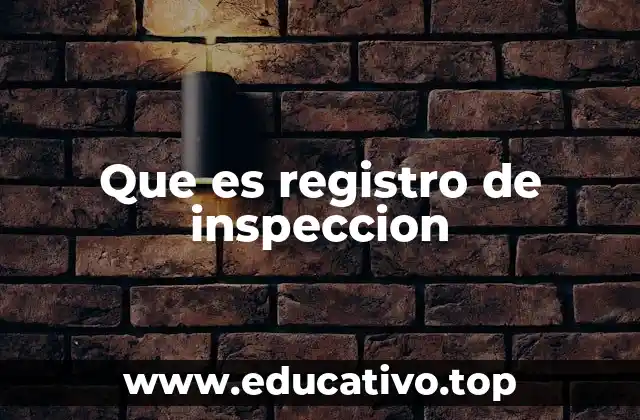 Que es registro de inspeccion