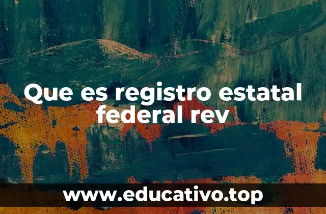 Que es registro estatal federal rev