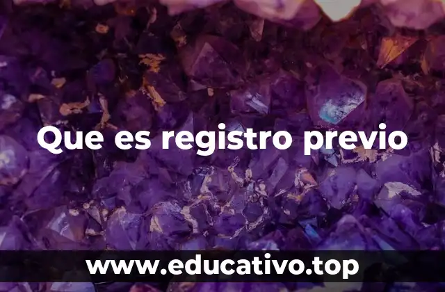 Que es registro previo
